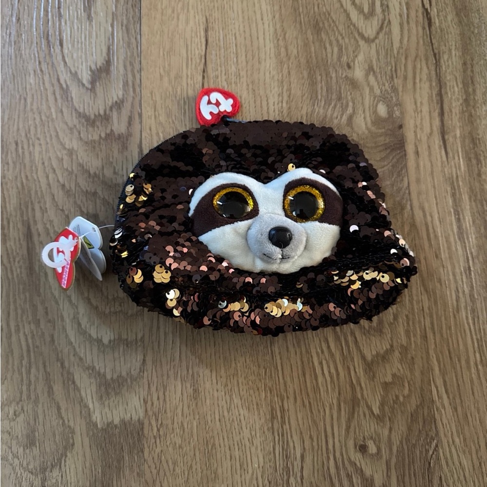 Ty Dangler Sloth with Black and Gold Sequins